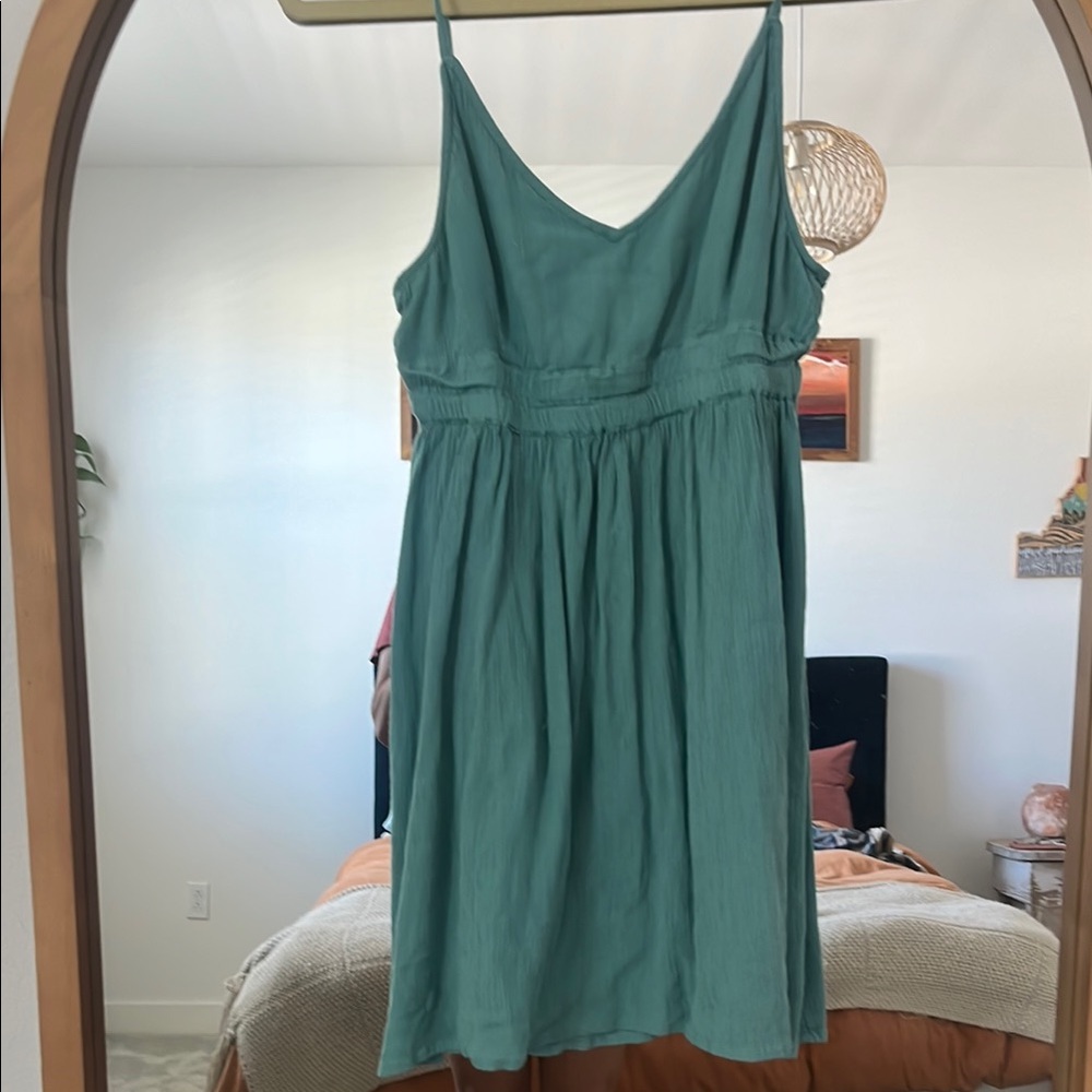 O'Neill Green Sleeveless Spaghetti Strap Sundress